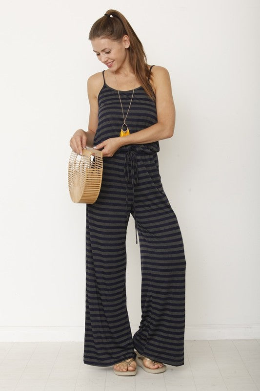 stripe jumpsuit by EG fashion | Fleurcouture