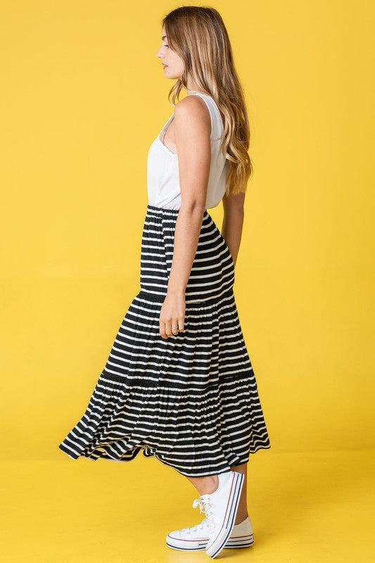 Stripe Maxi Skirt by EG fashion | Fleurcouture