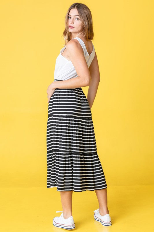 Stripe Maxi Skirt by EG fashion | Fleurcouture