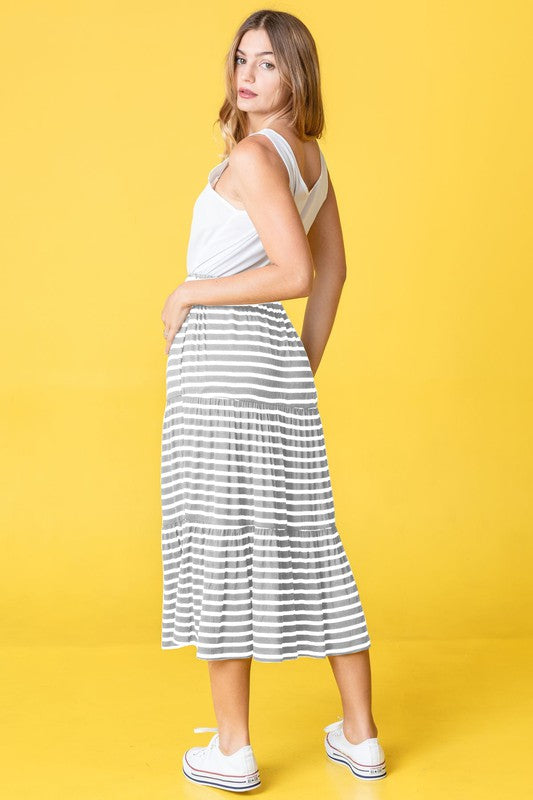 Stripe Maxi Skirt by EG fashion | Fleurcouture