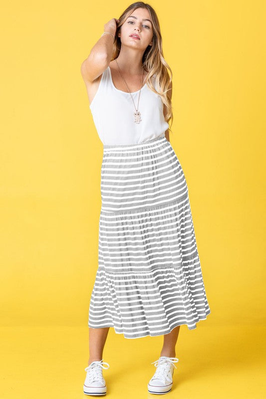 Stripe Maxi Skirt by EG fashion | Fleurcouture