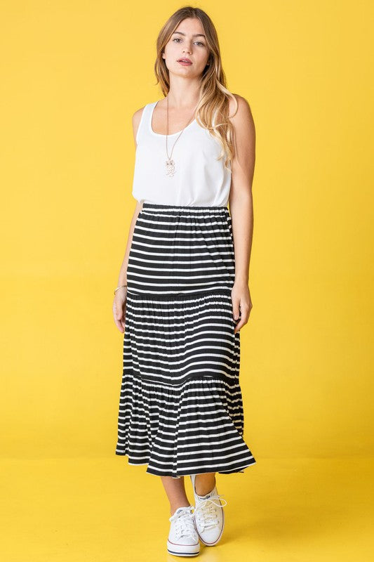 Stripe Maxi Skirt by EG fashion | Fleurcouture