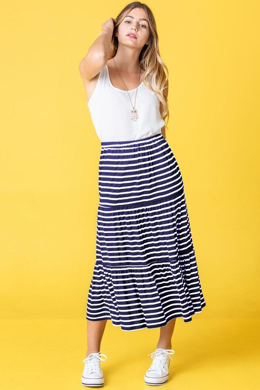 Stripe Maxi Skirt by EG fashion | Fleurcouture