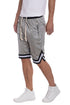 STRIPED BAND SOLID BASKETBALL SHORTS GREY S Men&