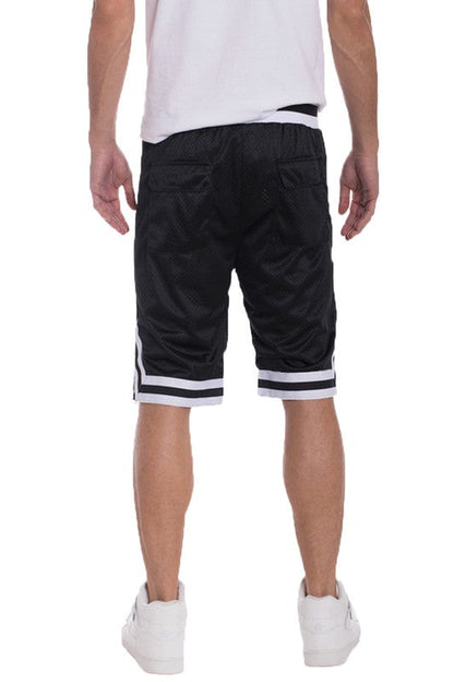 STRIPED BAND SOLID BASKETBALL SHORTS Men&