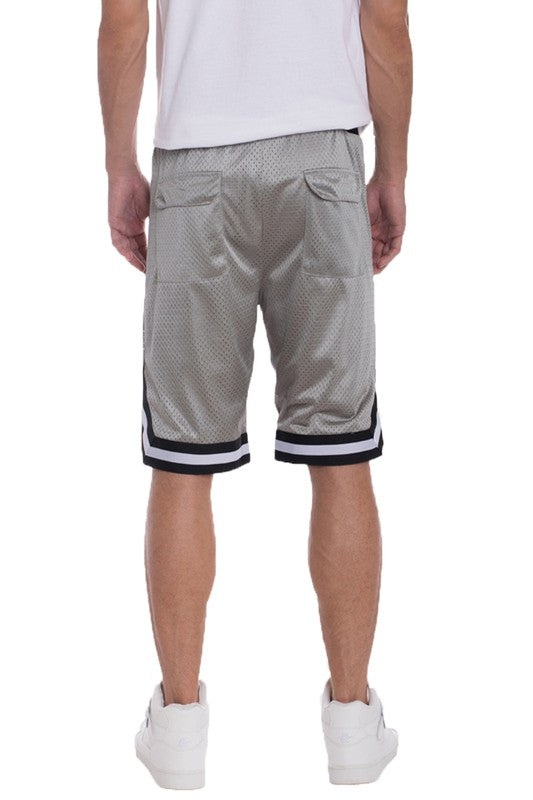 STRIPED BAND SOLID BASKETBALL SHORTS Men&