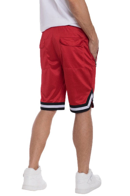 STRIPED BAND SOLID BASKETBALL SHORTS Men&