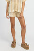 STRIPED CROCHET SHORTS NATURAL STRIPE S by Emory Park | Fleurcouture