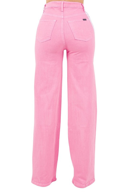 Striped Jean in Pink Pink by GJG Denim | Fleurcouture