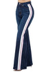 Striped Wide Leg Pant in Dark Denim Dark Wash 3 by GJG Denim | Fleurcouture