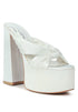 Strobing Knotted Chunky Platform Heels White 5 by Rag Company | Fleurcouture