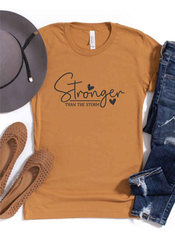 Stronger Than The Storm Graphic Tee Cream 2X by Ocean and 7th | Fleurcouture