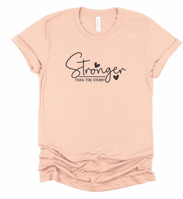 Stronger Than The Storm Graphic Tee Heather Peach 2X by Ocean and 7th | Fleurcouture