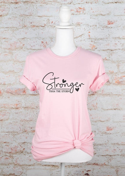 Stronger Than The Storm Graphic Tee PInk 2X by Ocean and 7th | Fleurcouture