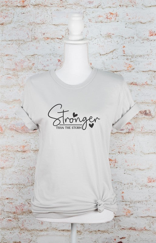 Stronger Than The Storm Graphic Tee Silver L by Ocean and 7th | Fleurcouture