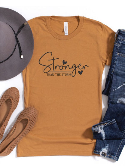 Stronger Than The Storm Graphic Tee Toast L by Ocean and 7th | Fleurcouture