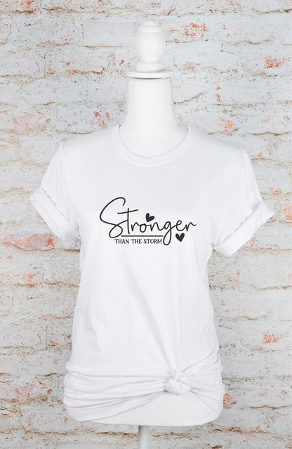 Stronger Than The Storm Graphic Tee White 2X by Ocean and 7th | Fleurcouture