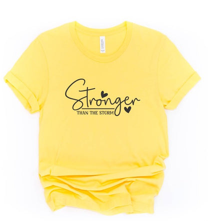 Stronger Than The Storm Graphic Tee Yellow 2X by Ocean and 7th | Fleurcouture