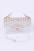 Studded Iconic Clear Swing Bag CLEAR/GOLD O/S by Artini Accessories | Fleurcouture
