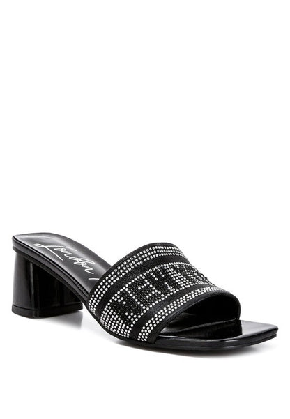 Studio 55 Diamante Embellished New York Sandals Black US-5 / UK-3 / EU-36 by Rag Company | Fleurcouture