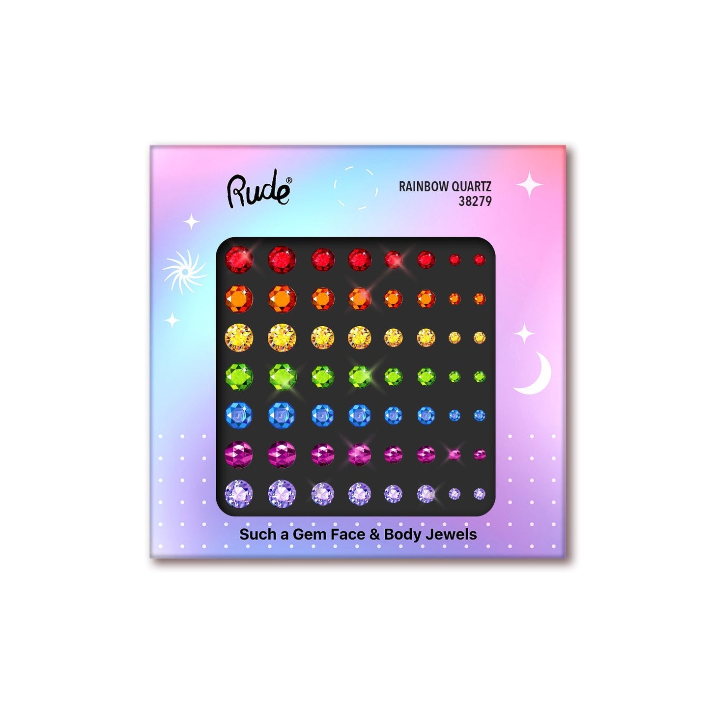 Such a Gem Face & Body Jewels Rainbow Quartz Face by Rude Cosmetics | Fleurcouture