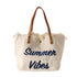 Summer Vibes Tote Handbag Purse Beach Totes Cream/White 1 by Dani & Em | Fleurcouture