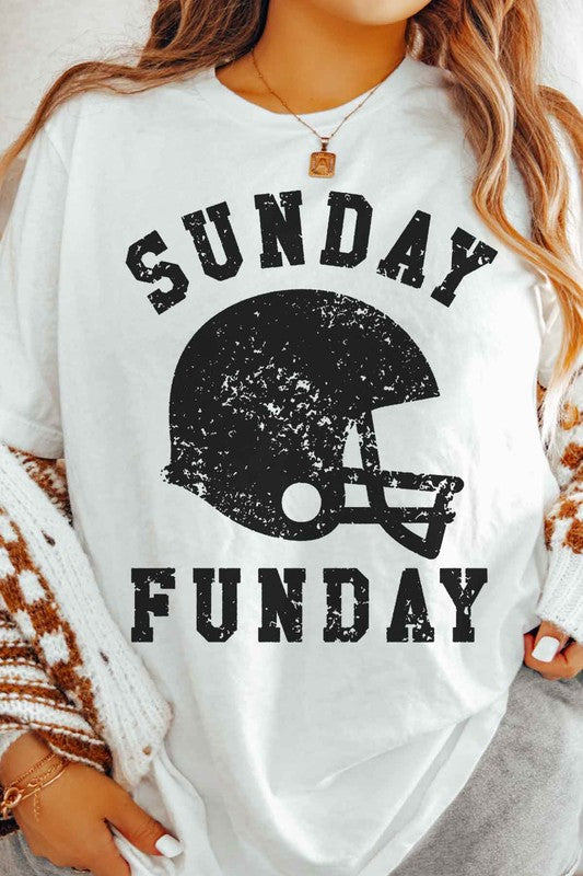 SUNDAY FUNDAY FOOTBALL GAME DAY GRAPHIC TEE IVORY/NATURAL SMALL by ROSEMEAD LOS ANGELES CO | Fleurcouture