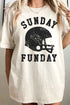 SUNDAY FUNDAY FOOTBALL GAME DAY OVERSIZED TEE SAND S/M by ROSEMEAD LOS ANGELES CO | Fleurcouture