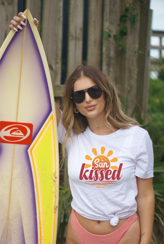 Sunkissed Graphic Tee White L by Ocean and 7th | Fleurcouture