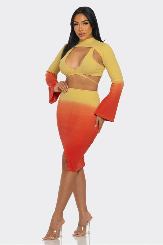 Sunset Aura 3 Piece Set ORANGE by Athina | Fleurcouture