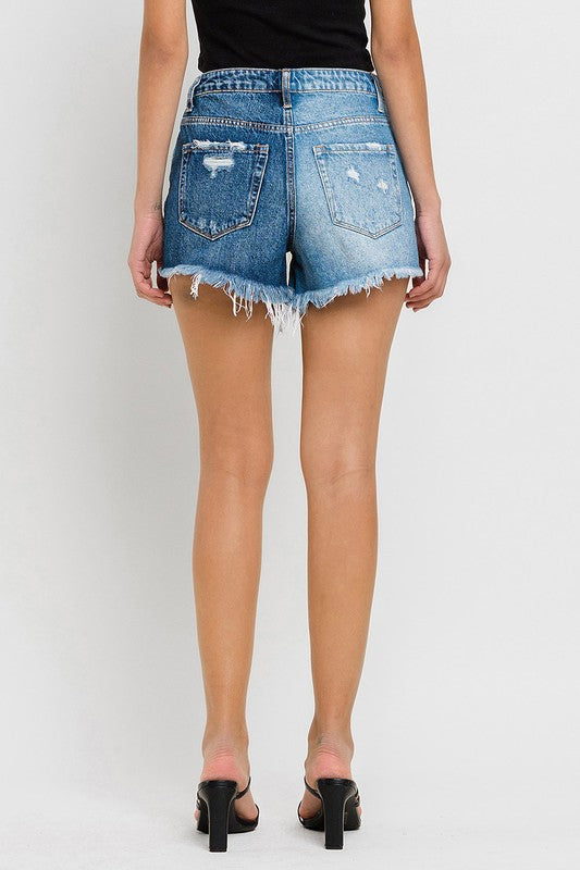 Super High Rise Two Tone Denim Shorts WOOD STREET by VERVET by Flying Monkey | Fleurcouture