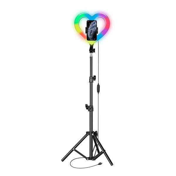 Supersonic PRO Live Stream 10in Heart Ring Light Black One Size by Jupiter Gear | Fleurcouture