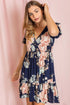 Surplice Tiered Midi Dress Navy S by EG fashion | Fleurcouture
