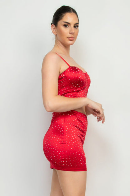 Sweetheart Bustier Rhinestones Crop Top by Fleurcouture | Fleurcouture