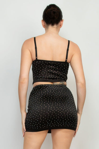 Sweetheart Bustier Rhinestones Crop Top by Fleurcouture | Fleurcouture