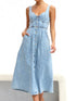 Sweetheart Neck Wide Strap Denim Dress Light S Women&