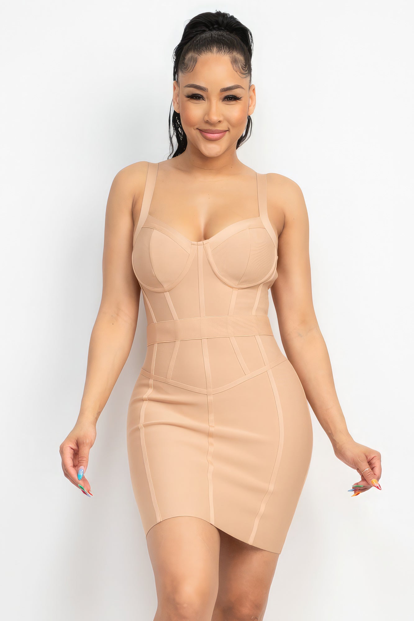 Sweetheart Wide Strap Bandage Dress by Fleurcouture | Fleurcouture