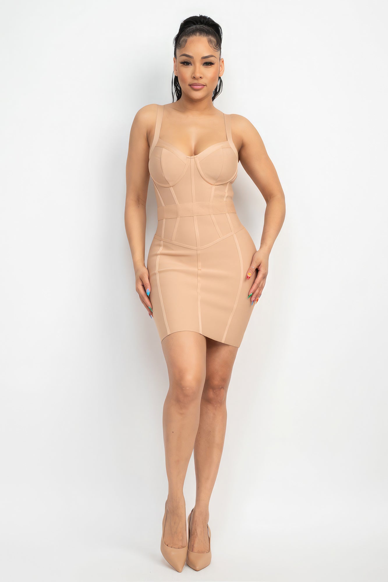 Sweetheart Wide Strap Bandage Dress by Fleurcouture | Fleurcouture