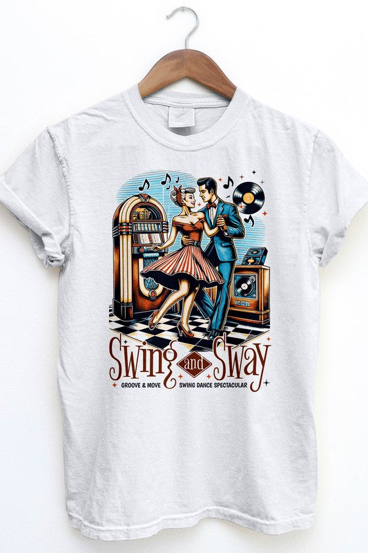 Swing and Sway, Retro Vintage Garment Dye Tee White S by Rebel Stitch | Fleurcouture