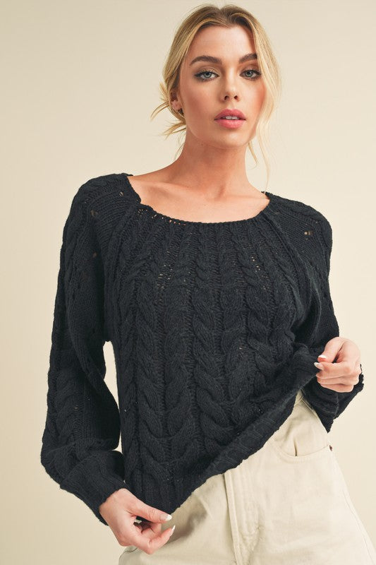 Tally Sweater BLACK S by Aemi + Co | Fleurcouture