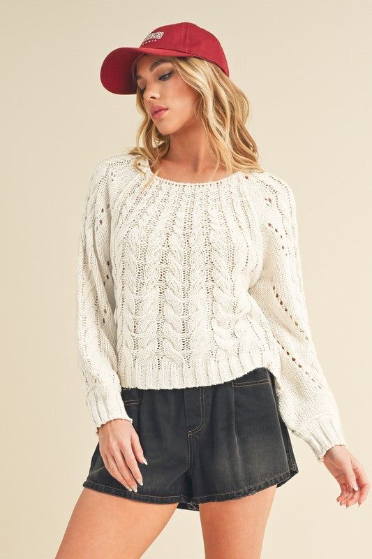 Tally Sweater WHITE S by Aemi + Co | Fleurcouture