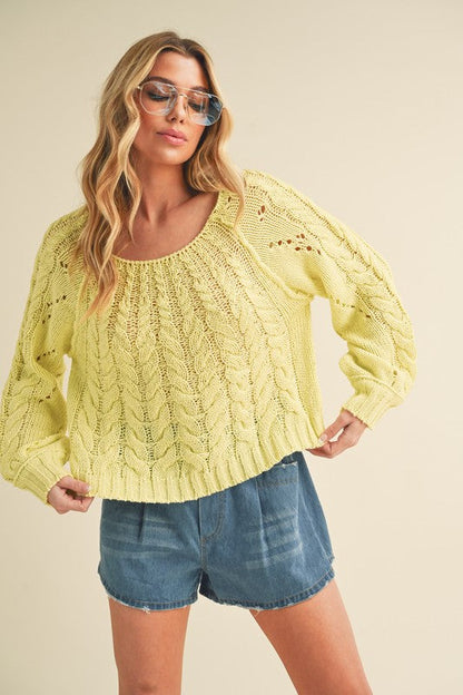 Tally Sweater YELLOW S by Aemi + Co | Fleurcouture