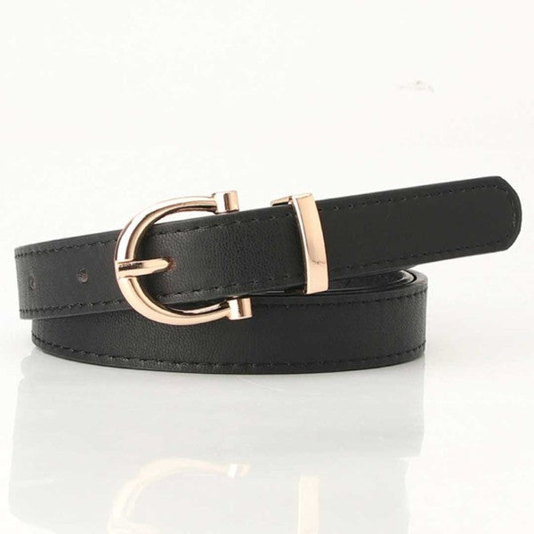 Tally Vegan Leather Belt Navy OS by ClaudiaG Collection | Fleurcouture