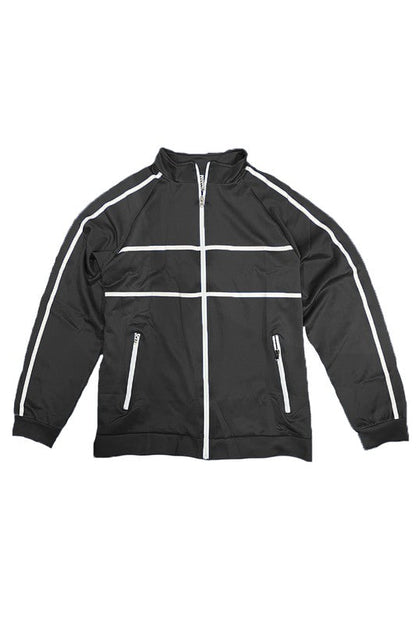 TAPE STRIPE TRACK JACKET BLACK S Men&