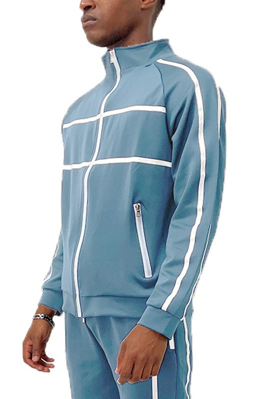 TAPE STRIPE TRACK JACKET SKY S Men&