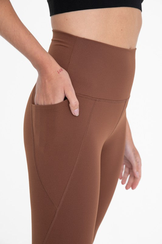 Tapered Band Essential Solid Highwaist Leggings by Mono B | Fleurcouture