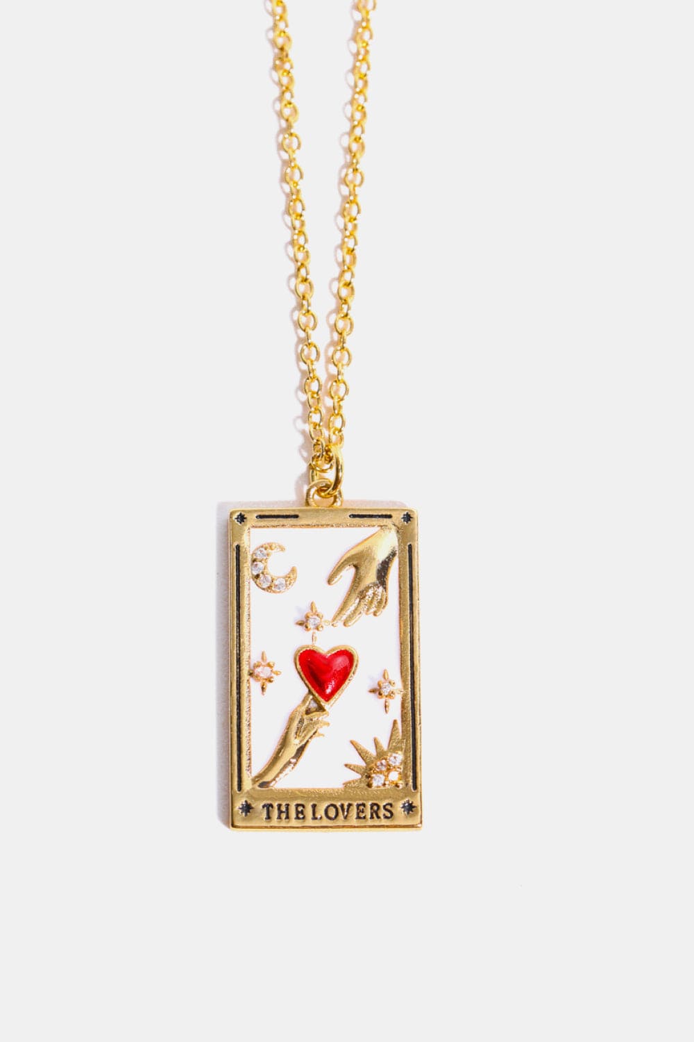 Tarot Card Pendant Stainless Steel Necklace Heart One Size Jewelry by Trendsi | Fleurcouture