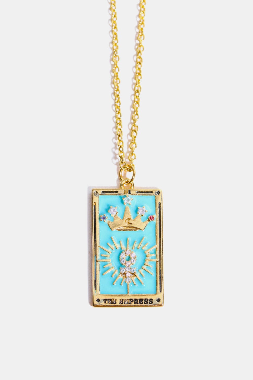 Tarot Card Pendant Stainless Steel Necklace One Size Jewelry by Trendsi | Fleurcouture