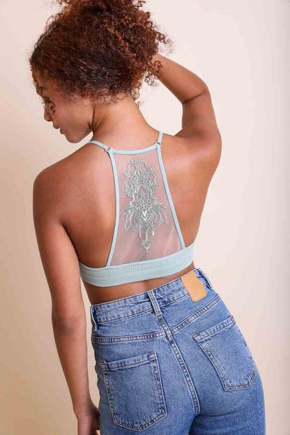 Tattoo Mesh Racerback Bralette Sage XS/S by Leto Accessories | Fleurcouture