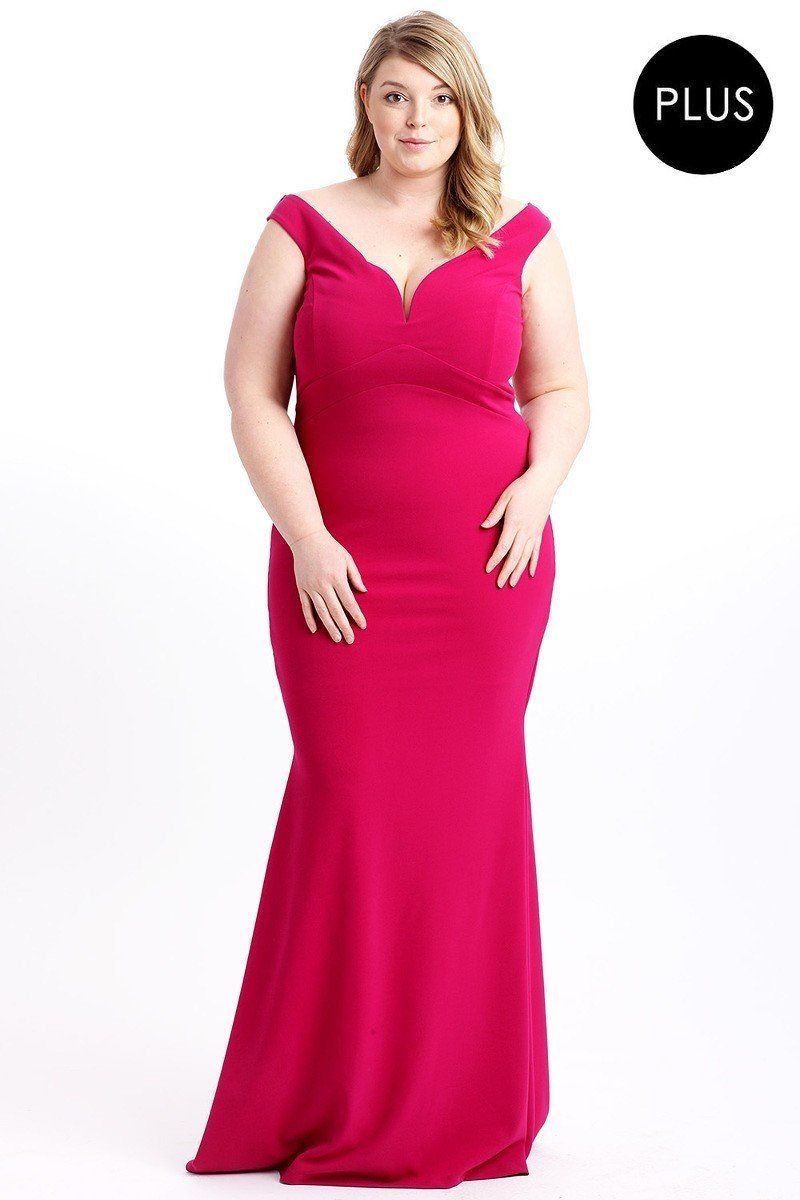 Techno Crepe Stretch Off The Shoulder Dress by Fleurcouture | Fleurcouture